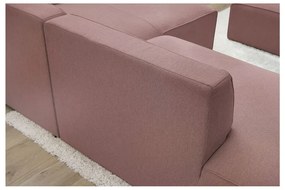 Różowy narożnik modułowy (prawostronny/w kształcie litery L) Megeve – Bobochic Paris