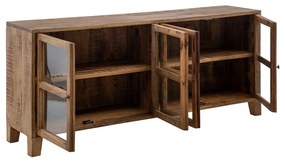 Witryna z litego drewna mango w naturalnym kolorze 160x71 cm – Ixia