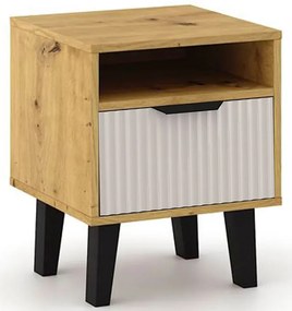 Nocna szafka na nóżkach dąb artisan + kaszmir S9-D56