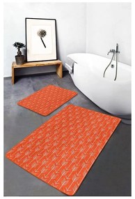 Aksamitne dywaniki łazienkowe w kolorze terakoty zestaw 2 szt. 60x100 cm – Mila Home