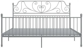 Szare metalowe łóżko małżeńskie 200x200 cm - Hadson