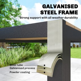 Outsunny 7-cz. komplet mebli ogrodowych, zestaw z 1 stołem i 6 krzesłami, poduszki, na taras, drewno naturalne | Aosom PL