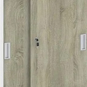 Szafa przesuwna MIRELLI, 800 x 400 x 1800 mm, biały/dąb sonoma