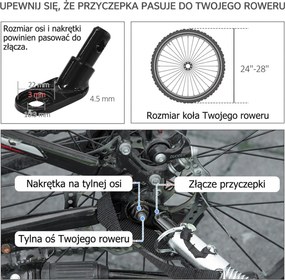 PawHut Przyczepa rowerowa dla dzieci, z odblaskami, 1 flaga, 170 cm x 77 cm x 90 cm, Czerwony
