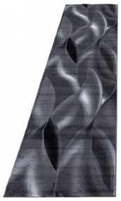 Dywan nowoczesny Plus Wstęgi szaro-czarny 80 cm x 300 cm
