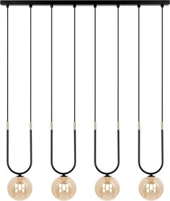 Czteropunktowa lampa wisząca beżowo-czarna P4-S70