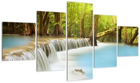 Obraz wodospadu Huai Mae Kamin w lesie (125x70 cm)