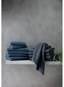 Ciemnoszary ręcznik kąpielowy z bawełny organicznej frotte 70x140 cm Check – JUNA