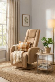 Beżowy Obrotowy Fotel Rozkładany T5-M45