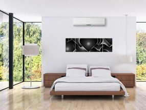 Obraz czarno - białych serc (170x50 cm)