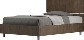 Łóżko wyposażone w stelaż z listwami 120x200 Prosty zagłówek orzech Demas