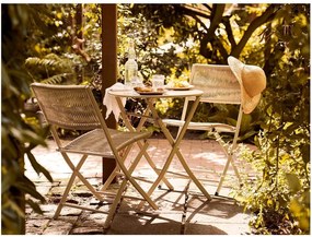 Beżowy metalowy zestaw mebli ogrodowych dla 2 osób Arcas – House Nordic