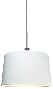 Nowoczesna lampa wisząca czarna z kloszem 45 cm biała - Combi 1 Nowoczesny Oswietlenie wewnetrzne