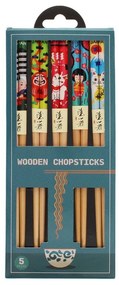 Drewniany zestaw pałeczek w naturalnym kolorze 5 szt. Japanese Heritage – Rex London