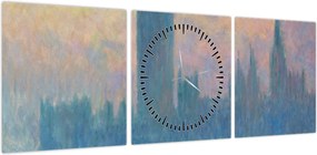 Obraz - Claude Monet, The Houses of Parliament, Sunset, reprodukcje (z zegarem) (90x30 cm)