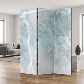 Parawan pokojowy 3-częściowy 135x172 Dwustronny dekoracyjny minimalistyczny glamour Niebieski Lodowy Marmur