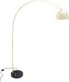 Duża lampa podłogowa w stylu art déco OMBRAGE - Metal i marmur - wys. 180 cm - Złocona