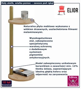Minimalistyczny stolik pomocniczy dąb artisan + złoty Z7-S74