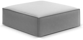 Jasnoszary aksamitny podnóżek Vanda – Mazzini Sofas