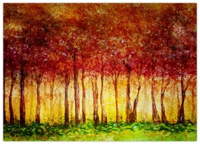 Obraz - Malowanie lasu liściastego (70x50 cm)