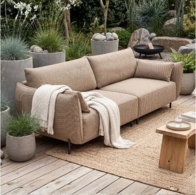 Sofa ogrodowa 4-osobowa GARDEN w tkaninie Kanaria 7005 brązowa