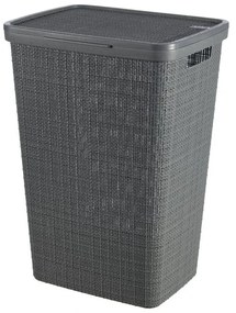 Ciemnoszary kosz na pranie Curver Jute, 58 l