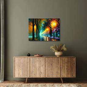 Obraz na szkle - Nocny spacer (70x50 cm)