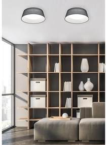 Czarna lampa sufitowa LED z tekstylnym kloszem Ponts – Trio