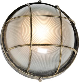 Industrialna lampa ścienna zewnętrzna antyczne złoto IP44 - Hanneke