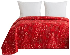 Narzuta na łóżko CHRISTMAS MAGIC, czerwona Rozmiar: 200 x 220 cm