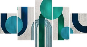 Obraz - Linie i okrągłe kształty (125x70 cm)
