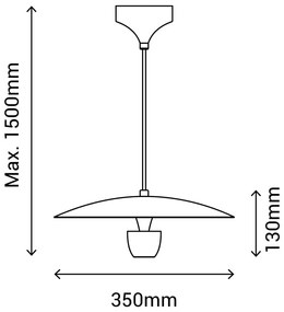 Biała lampa wisząca SULION Poppins, wys. 150 cm