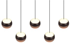 Lampa wisząca LED w czarno-miedzianym kolorze z metalowym kloszem Orbit – Trio Select