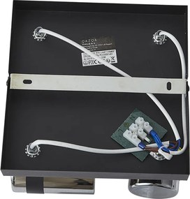 Czarny reflektor sufitowy z przydymionym szkłem, 4-punktowy, obrotowy i przechylny - Gianni