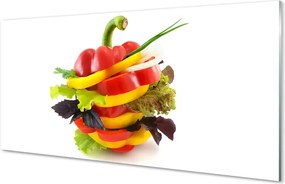 Szkło do Kuchni na Ścianę Duet Papryki i Sałaty