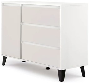 Komoda z szafką i szufladami do salonu biały + kaszmir P1-F59