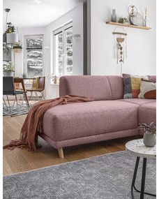 Różowy rozkładany/ze schowkiem narożnik (lewostronny/w kształcie litery L) Classy Sophie – Miuform