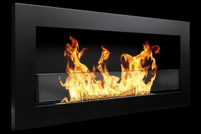 Kominek na bioetanol Livorno Black wiszący lub do zabudowy, dł. 90 x gł. 12 x wys. 40 z szybą