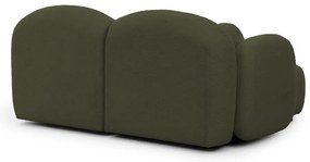 Zielony narożnik z materiału bouclé (lewostronny/z szezlongiem) Orbit – Ropez