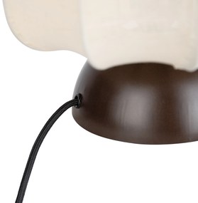 Lampa stołowa Japandi ciemny brąz z beżowym abażurem - NoriJapandi Oswietlenie wewnetrzne