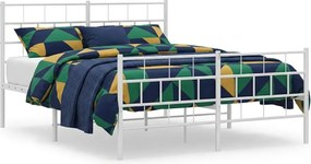 Białe podwójne metalowe łóżko 140x200 R0-A64