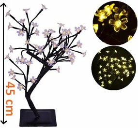 Dekoracyjne LED oświetlenie - drzewo z kwiatami, ciepła biel