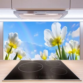 Panel Szklany Ogród Kolorowych Tulipanów