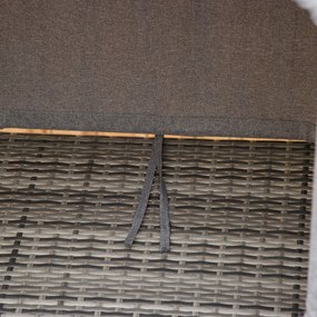 outsunny leżak wykonany z technorattanu z regulowanym baldachimem w kolorze szarym