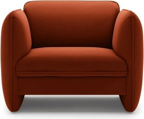 Ceglasty aksamitny fotel Georgia – Micadoni