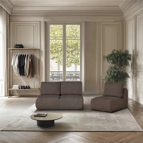 Brązowy fotel z materiału bouclé Mirel – Rodier