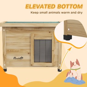 PawHut Domek dla kota, koci domek, kocia jaskinia, odporny na warunki pogodowe, dla kota do 6 kg, 57 x 45 x 43 cm, naturalny