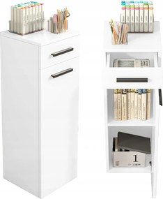 Regał biurowy z szufladą półkami słupek szafka stojąca biały loft 85 cm