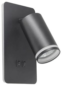 LED Kinkiet punktowy PARIS 1xGU10/10W/230V + LED/6W/230V czarny