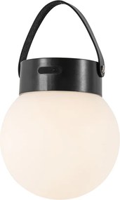 Lampa wisząca zewnętrzna czarna w zestawie z LED 3-stopniowy ściemniacz solarny - Cornelia